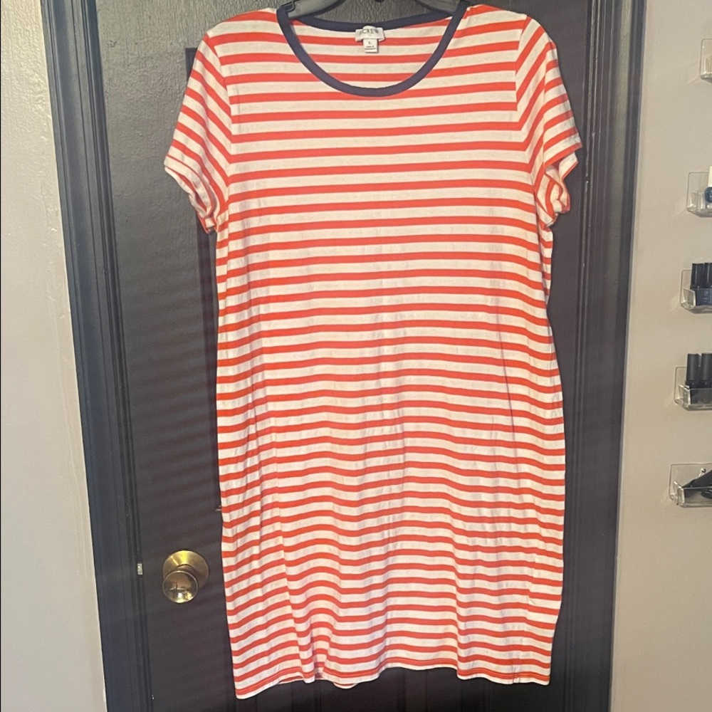 J. Crew Red and White Striped Midi Dress - Picture 2 of 3